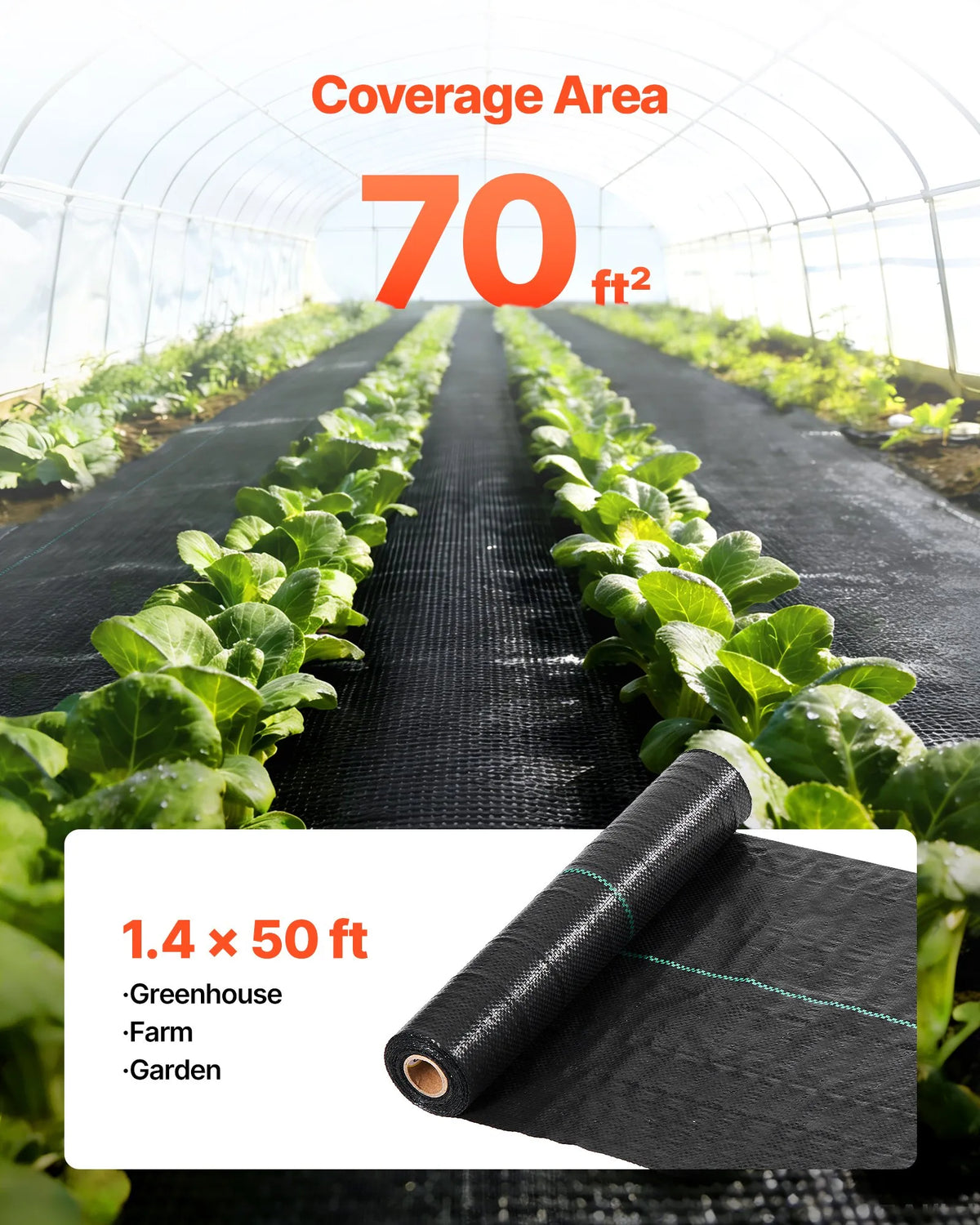 VEVOR pretnezāļu audums 0,4 × 15,2 m, 90,7 g/m², austs ainavu segums, nezāļu kontroles ģeotekstils, dārza seguma paklājs, melns - ZEMLETES.LV