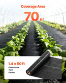VEVOR pretnezāļu audums 0,4 × 15,2 m, 90,7 g/m², austs ainavu segums, nezāļu kontroles ģeotekstils, dārza seguma paklājs, melns - ZEMLETES.LV
