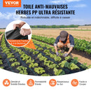 VEVOR nezāļu barjeras ainavu audums, 1 × 50 m smagās klases dārza nezāļu audums, austs PP nezāļu kontroles audums, piebraucamā ceļa audums, ģeotekstila audums ainavu veidošanai, zemes segums, nezāļu bloķēšanas paklājs, melns - ZEMLETES.LV