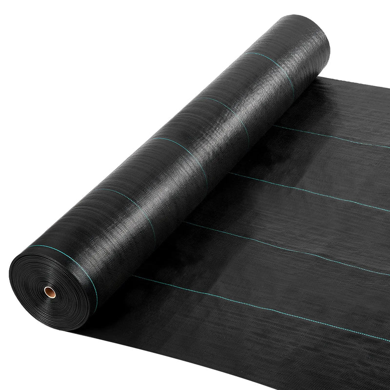 VEVOR nezāļu barjeras audums 2 x 50 m, 100 g/m² austs PP dārza segums ar augstu blīvumu, ūdens caurlaidīgs pārklājums celiņiem, grantij un dārza zonām - ZEMLETES.LV