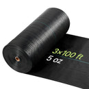 VEVOR nezāļu barjeras audums smagai slodzei, 0,9 x 30,5 m, 141,7 g/m² austs ainavu segums, nezāļu ierobežošanas pārklājums dārzam, ģeotekstila pamatne, melns - ZEMLETES.LV