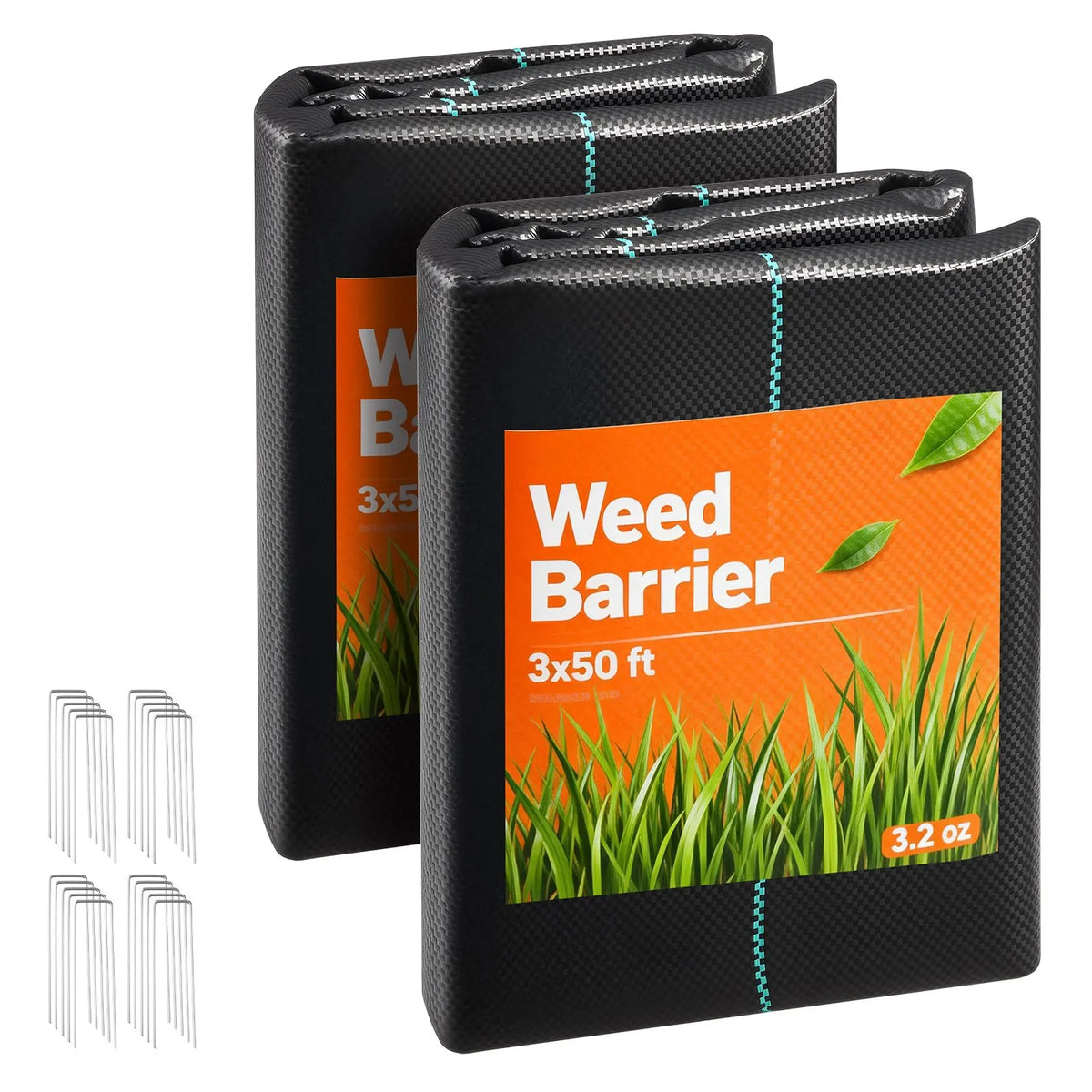 VEVOR pretnezāļu audums 2 gab., 0,9 × 15,2 m, 90,7 g/m², austs ainavu segums, nezāļu kontroles ģeotekstils, dārza seguma paklājs, melns - ZEMLETES.LV