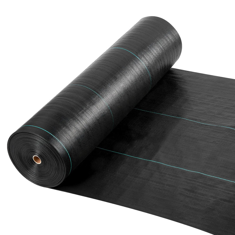 VEVOR nezāļu barjeras audums smagai slodzei, 1,8 x 76,2 m, 141,7 g/m² austs ainavu segums, nezāļu ierobežošanas pārklājums dārzam, ģeotekstila pamatne, melns - ZEMLETES.LV