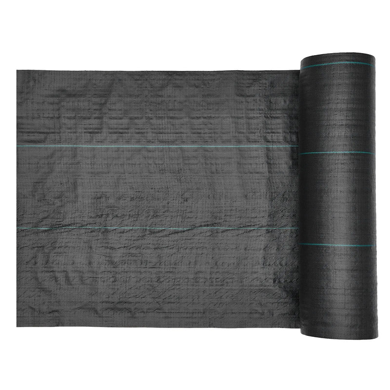 VEVOR nezāļu barjeras audums smagai slodzei, 1,8 x 76,2 m, 141,7 g/m² austs ainavu segums, nezāļu ierobežošanas pārklājums dārzam, ģeotekstila pamatne, melns - ZEMLETES.LV