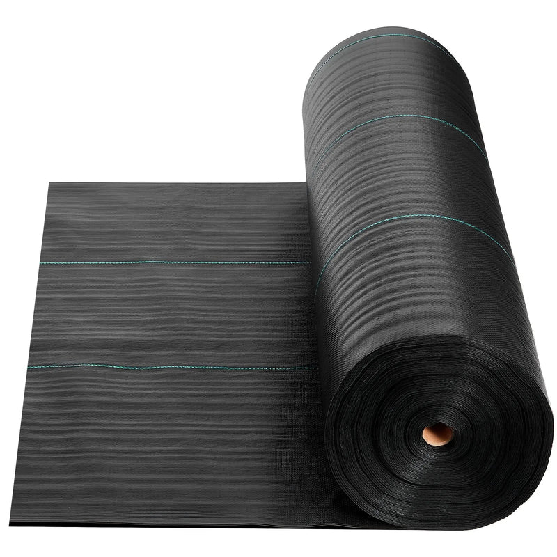 VEVOR nezāļu barjeras audums smagai slodzei, 1,8 x 76,2 m, 141,7 g/m² austs ainavu segums, nezāļu ierobežošanas pārklājums dārzam, ģeotekstila pamatne, melns - ZEMLETES.LV