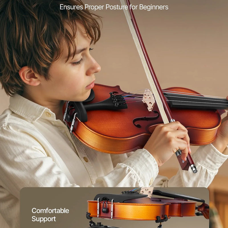 VEVOR vijole, 340 mm izmērs pieaugušajiem, iesācēju komplekts ar cieto futrāli, sveķiem, loci, plecu balstu, tiltiņu, skaņotāju un papildu stīgām, piemērota studentiem, brūnā krāsā