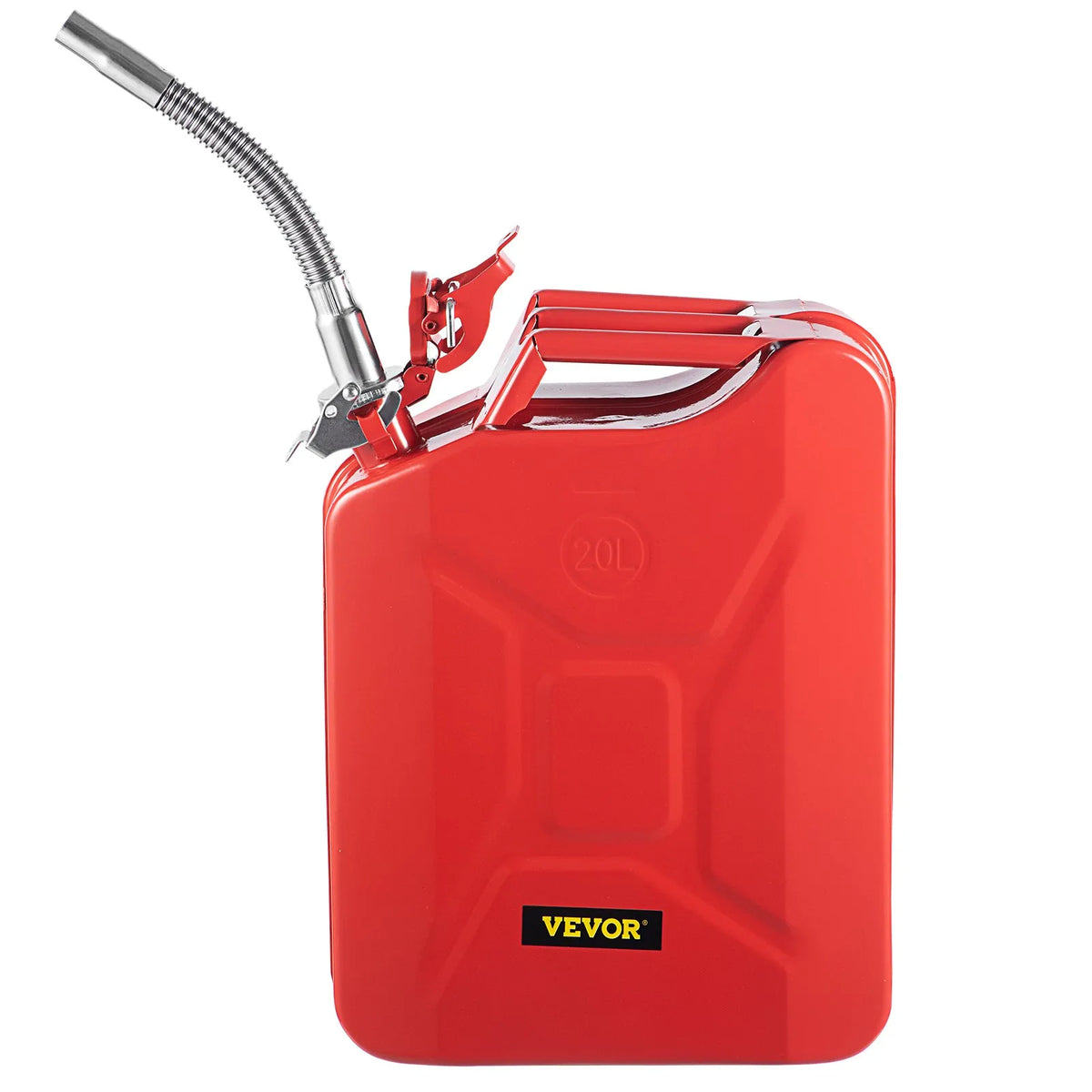 Fuel Can 20 L with Flexible Filler Spout, Steel, Red