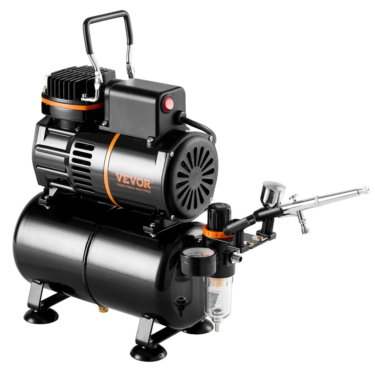 VEVOR Airbrush Painting Kit with Dual Fan Air Tank Compressor System and 3.5L Air Tank