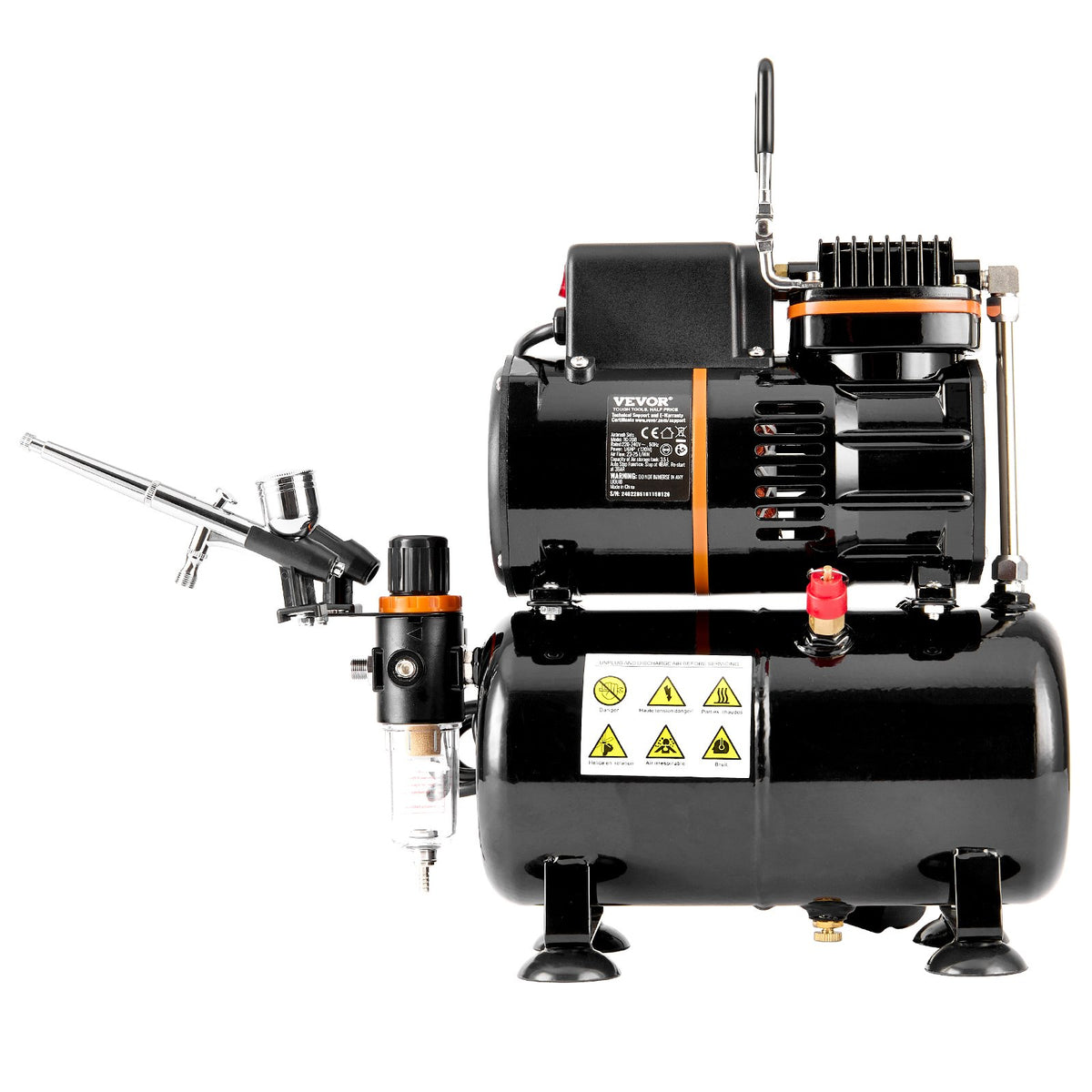 VEVOR Airbrush Painting Kit with Dual Fan Air Tank Compressor System and 3.5L Air Tank