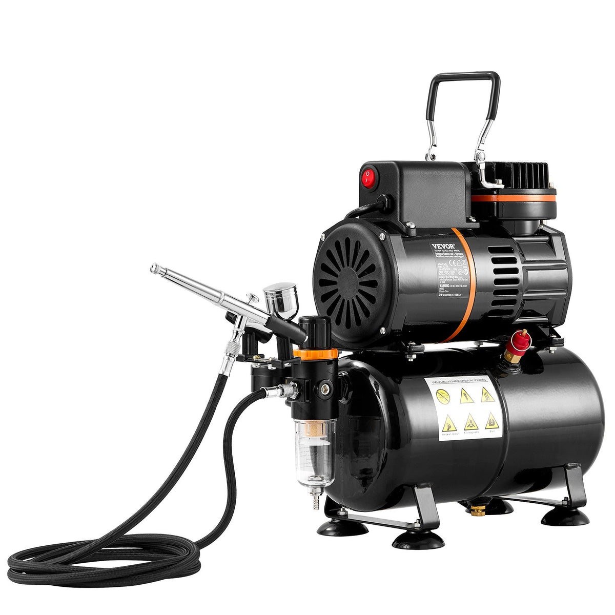 VEVOR Airbrush Painting Kit with Dual Fan Air Tank Compressor System and 3.5L Air Tank