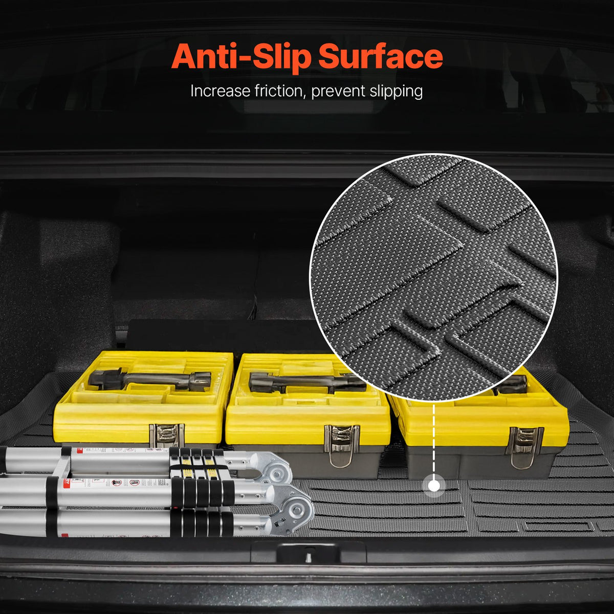 VEVOR All-Weather Cargo Mat, TPE Material, Custom Fit for Toyota Camry 2018-2025 Hybrid