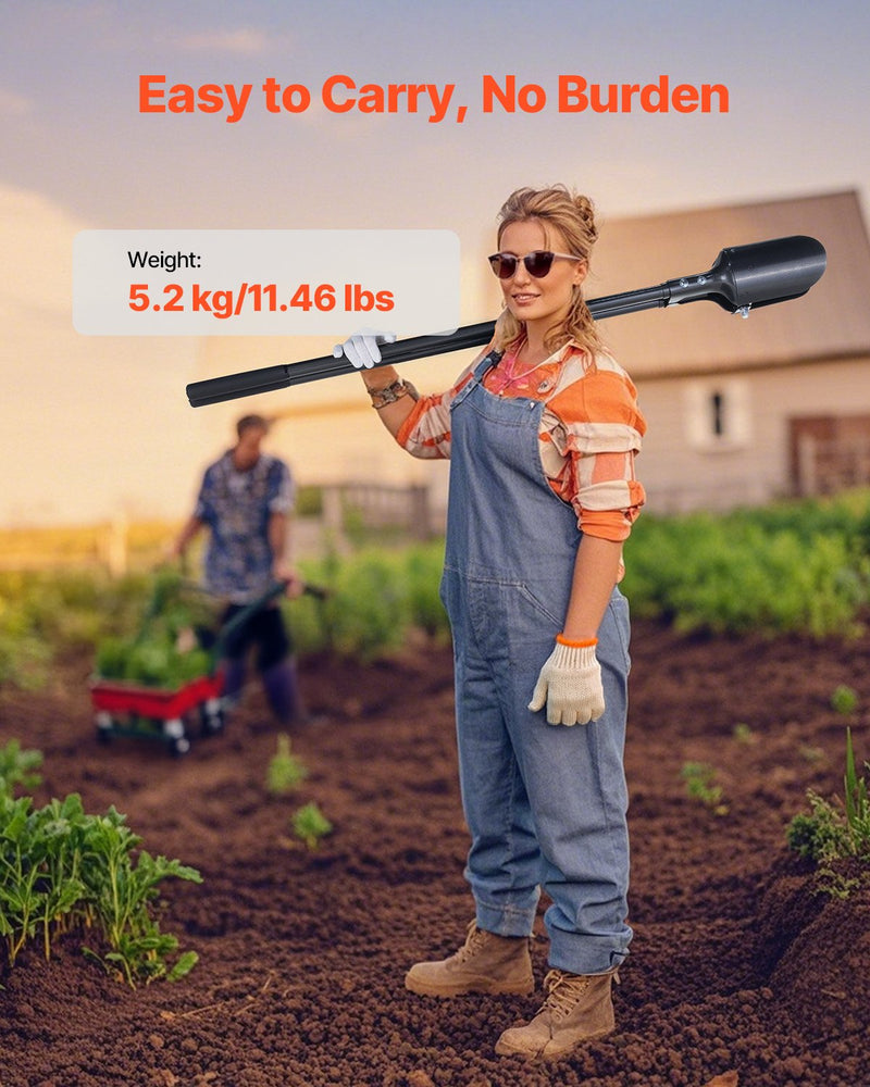 VEVOR posteņa urbšanas rīks ar oglekļa tērauda rokturi, mēroga atzīmēm, 146 cm urbis