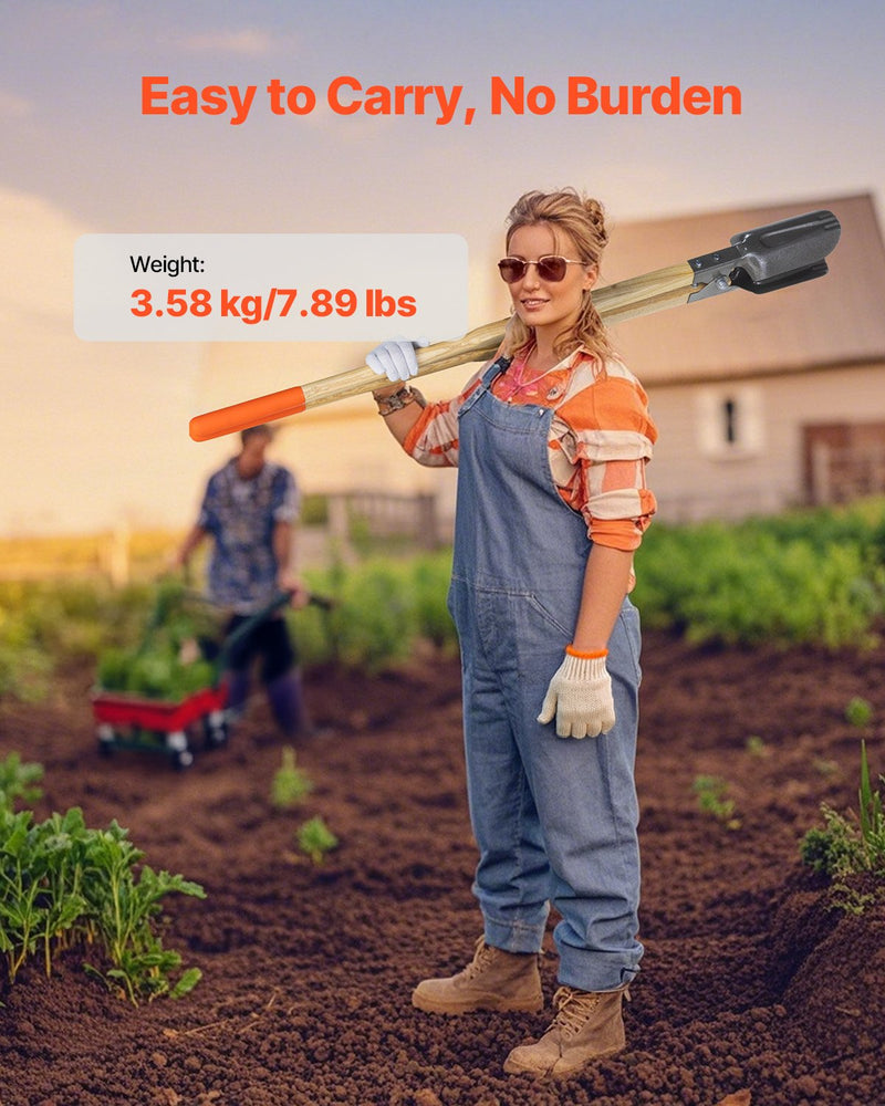 VEVOR caurumu rakšanas instruments ar koka rokturi un mērogu atzīmēm, 146 cm caurumu rakšanas instruments