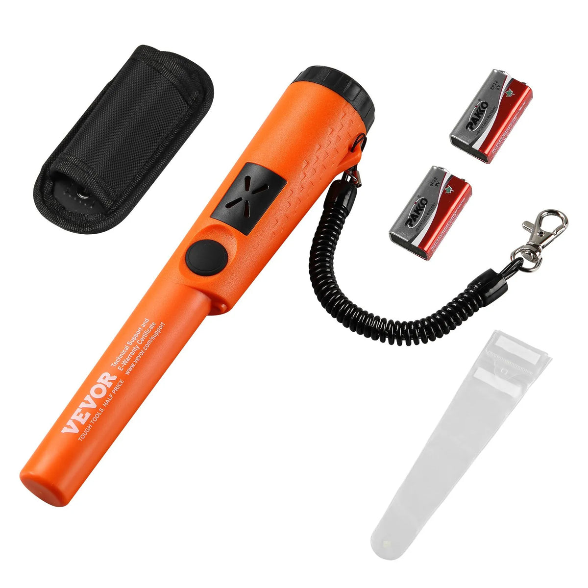 Metal Detector Precision Probe, Semi-Waterproof Handheld Device with 50 mm Detection Depth, 3 Operating Modes, Treasure Hunting Probe with Pouch, Waterproof Bag and 9 V Battery, Suitable for Adults and Children