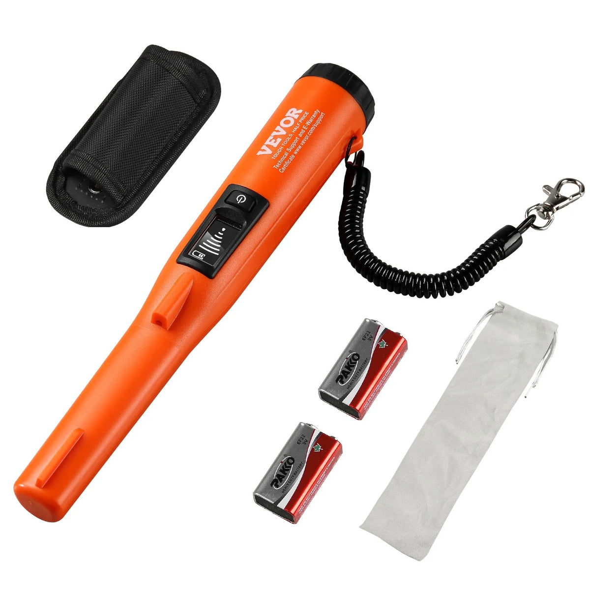 Metal Detector Precision Probe, IP68 Fully Waterproof Handheld Device with LCD Screen, 114 mm Detection Depth, 3 Operating Modes, Designed for Treasure Hunting, Includes Carrying Case and 9 V Battery, Suitable for Adults and Children
