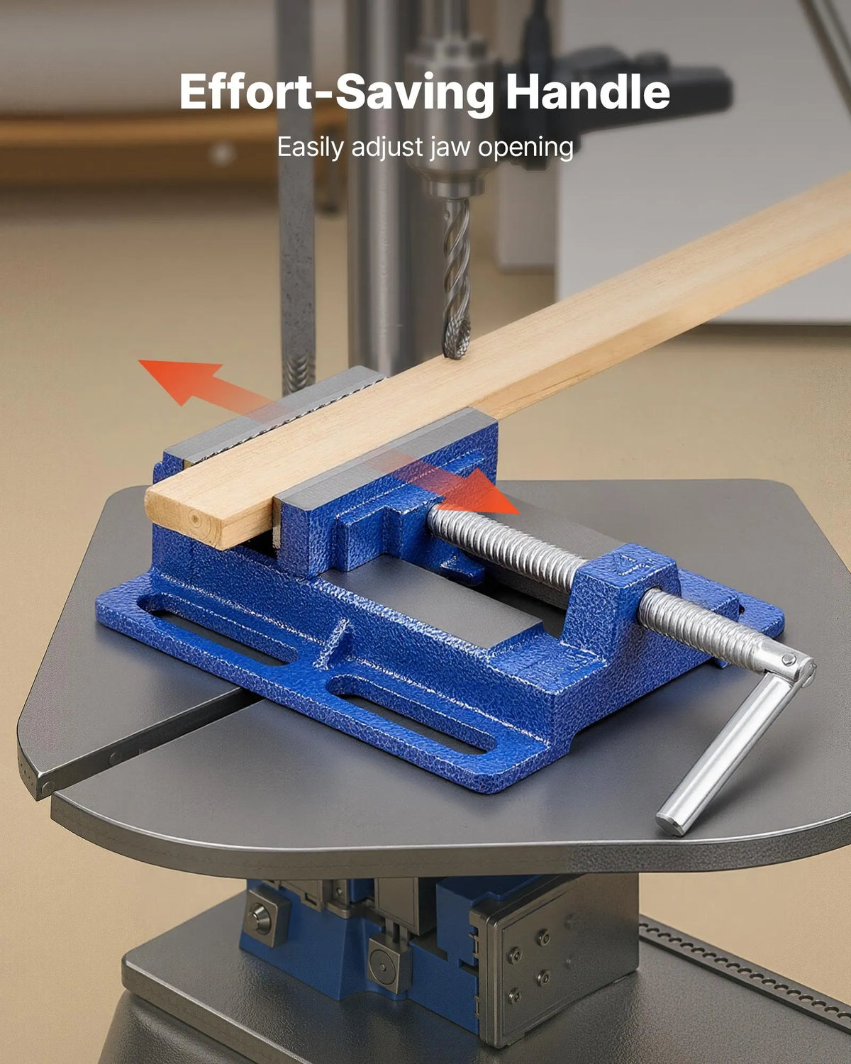 VEVOR Drill Press Vise 102 mm with Grooved Base, Portable, Cast Iron