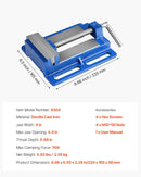 VEVOR urbjpreses skrūvspīles ar 102 mm žokļu platumu, pārnēsājamas darbagalda skrūvspīles ar rievotu pamatni vieglai uzstādīšanai, izturīgs čuguna korpuss, piemērotas kokapstrādei, metālapstrādei, urbšanai un griešanai