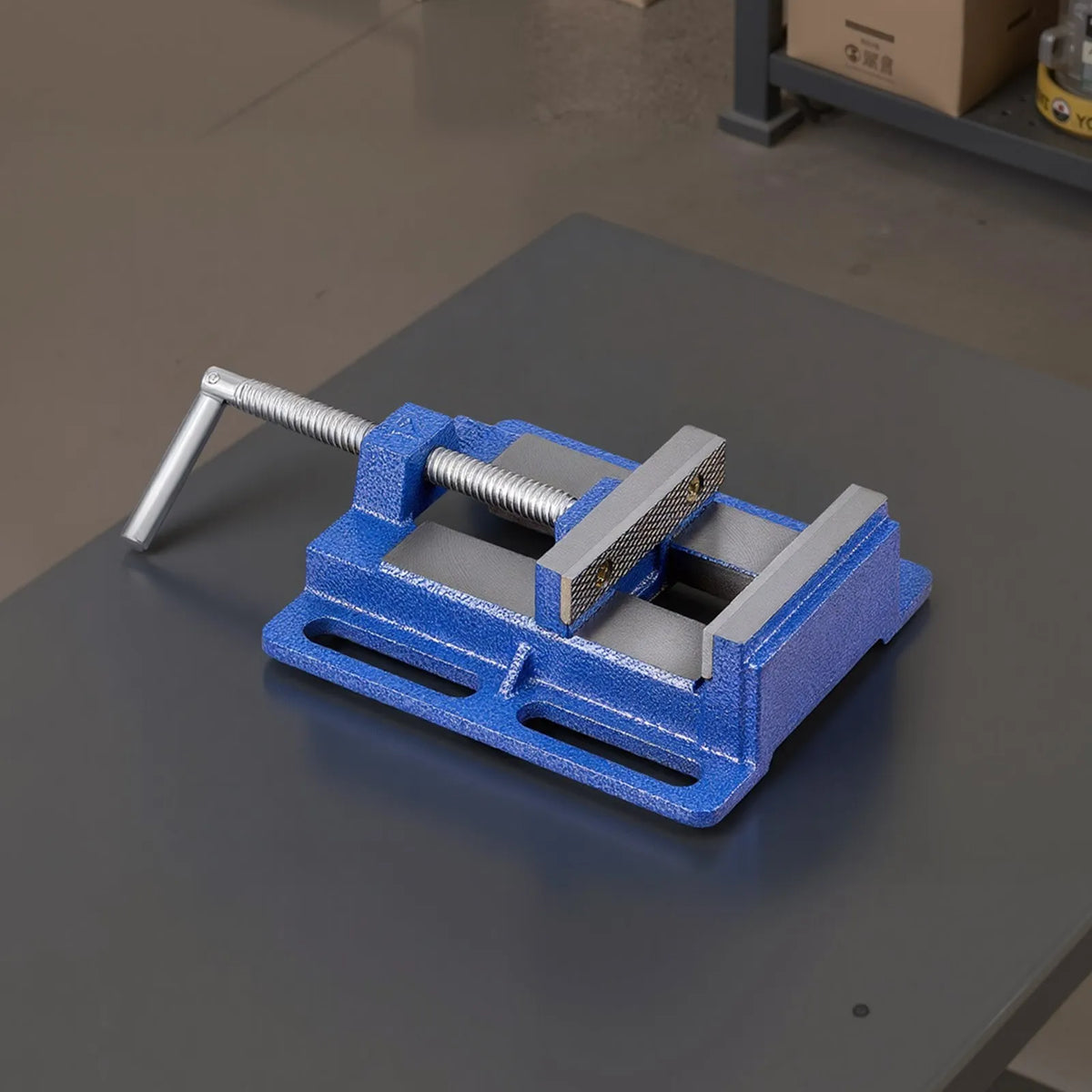 VEVOR Drill Press Vise 102 mm with Grooved Base, Portable, Cast Iron