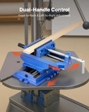 VEVOR krusteniskās padeves urbjmašīnas skrūvspīles, žokļu platums 102 mm, divvirzienu X–Y ass darbagalda skrūvspīles, maks. žokļu atvērums 89 mm, smagas slodzes čuguna konstrukcija, koka apstrādei, urbšanai un CNC frēzēšanai