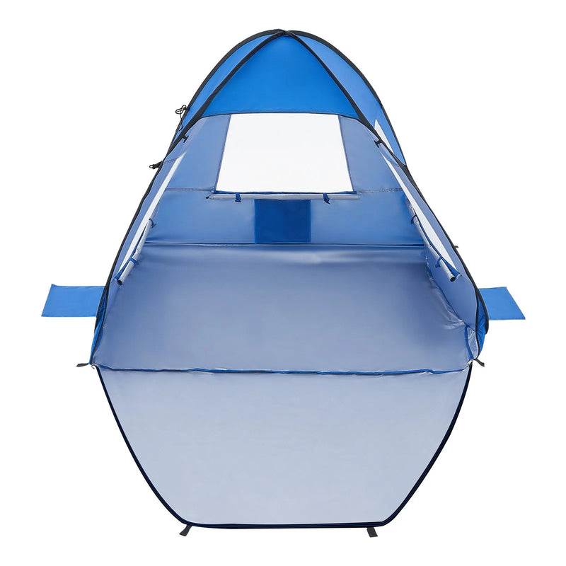 VEVOR pludmales telts nojume 2 personām ar UPF 50+ aizsardzību, pārnēsājama saules nojume ar pārnēsāšanas somu un smilšu kabatām, viegla un ātri uzstādāma, piemērota kempingam, makšķerēšanai un piknikiem brīvā dabā