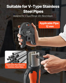 V12 presēšanas uzgalis 12 mm, piemērots V tipa nerūsējošā tērauda caurulēm