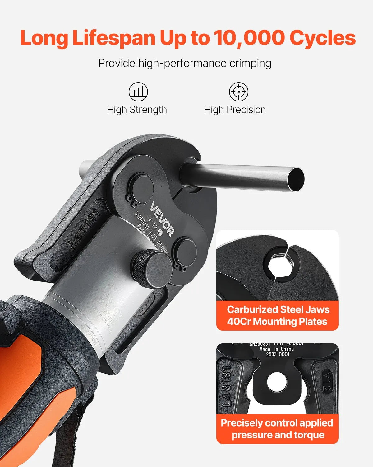 VEVOR V12 Press Fitting 12 mm, Suitable for V-Type Stainless Steel Pipes