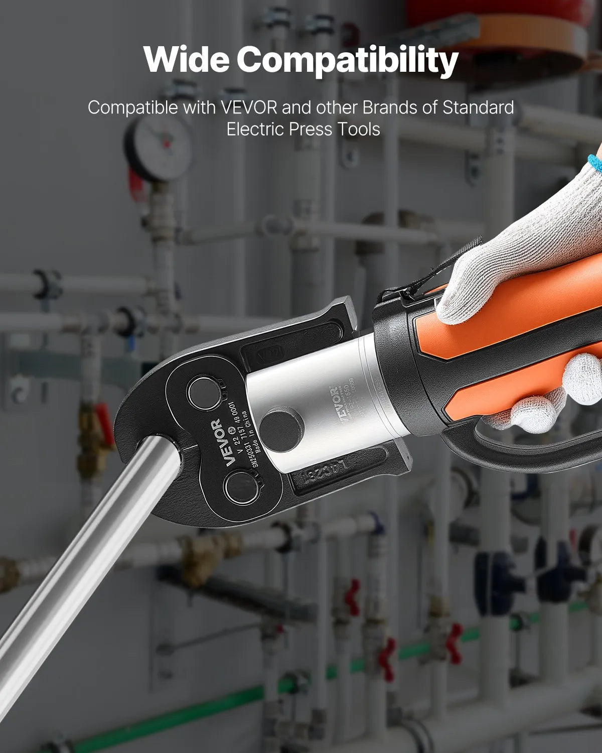VEVOR Press Fitting V22, 22 mm, for V-type Stainless Steel Pipes, Made from High-Strength Hardened Steel, Compatible with Standard Press Tools