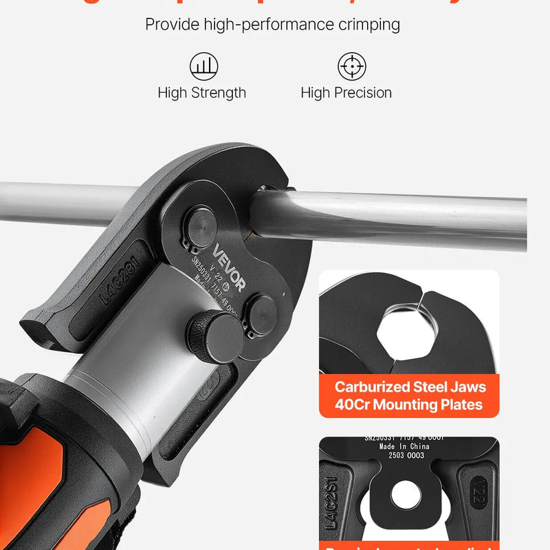 V22 presēšanas uzgalis 22 mm, piemērots V tipa nerūsējošā tērauda caurulēm