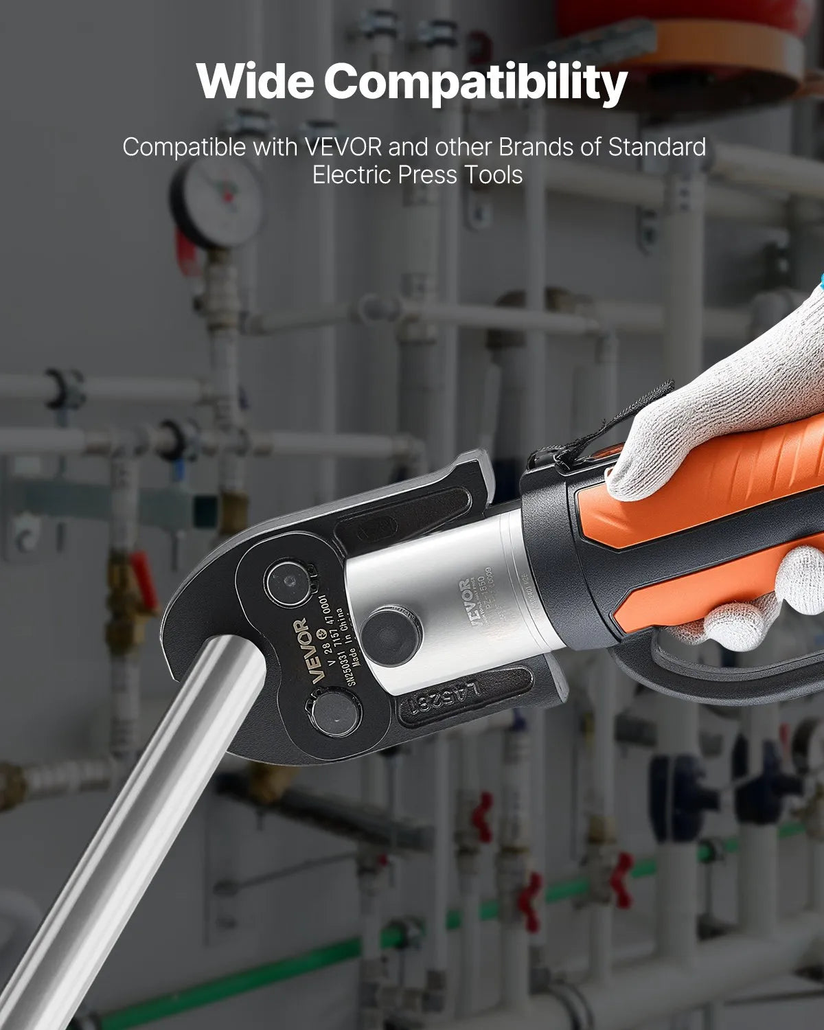 VEVOR Press Fitting V28, 28 mm, for V-type Stainless Steel Pipes, Made from High-Strength Hardened Steel, Compatible with Standard Press Tools