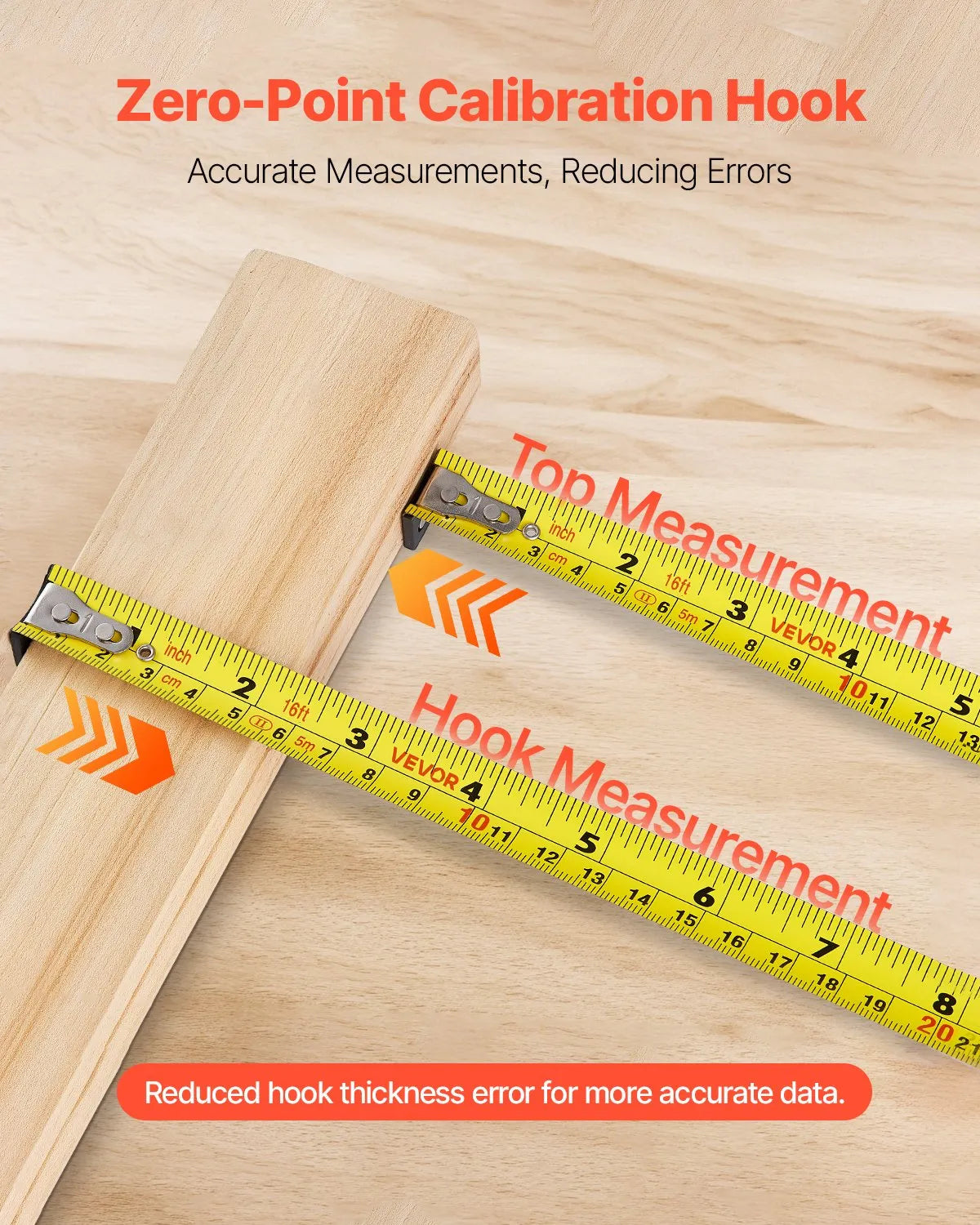 VEVOR 2-in-1 Laser Measure with 41 m Laser Range and 4.8 m Magnetic Tape Measure, Rechargeable, Length/Area/Volume/Continuous Measurement Modes, Units m/ft/in/ft+in, Suitable for Outdoor Work and Decoration