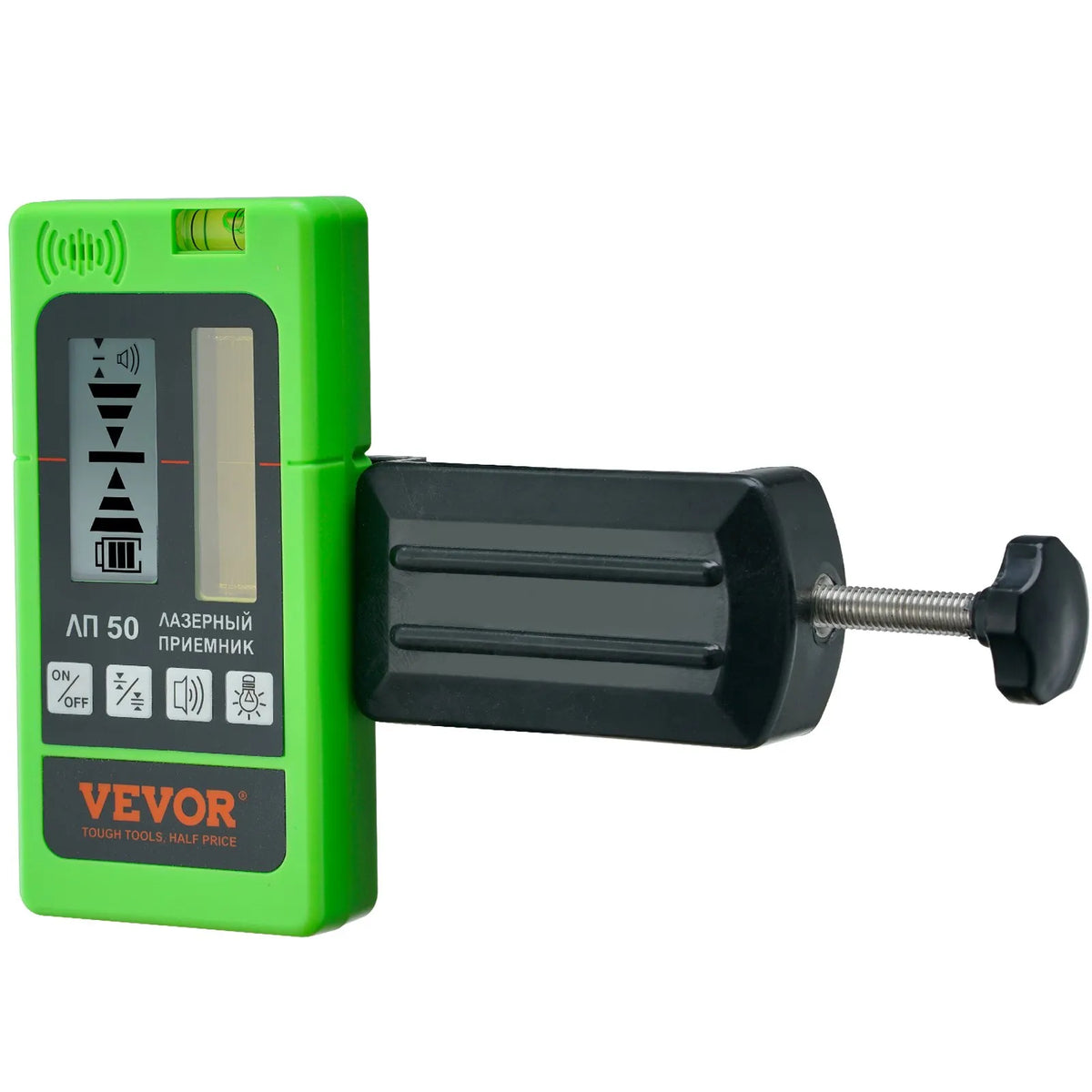 VEVOR Laser Receiver Detector for Green and Red Laser Beams, Working Range up to 60 m, with Mounting Clamp
