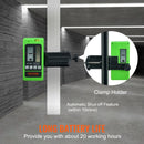 VEVOR lāzera uztvērējs–detektors zaļajam un sarkanajam lāzera staram, darbības diapazons līdz 60 m, ar stiprinājuma skavu