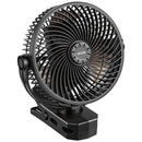 VEVOR pārnēsājams ventilators ar klipsi un uzlādējamu akumulatoru, USB pieslēgvieta, 3 ātrumi un cirkulācijas režīms, spēcīga gaisa plūsma, izturīgs stiprinājums, ilgs darbības laiks galdam, golfa ratiņiem, kempingam, skrejceliņam un birojam, melns - ZEMLETES.LV