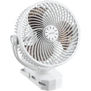 VEVOR portatīvais ventilators ar klipsi, uzlādējams, USB pieslēgums, 3 ātrumi un cirkulācijas režīms, spēcīga gaisa plūsma, izturīgs stiprinājums, piemērots galdam, golfa ratiem, āra kempingam, skrejceliņam un birojam, balts - ZEMLETES.LV