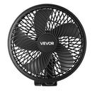 VEVOR augu ventilatori ar klipsi, uzlādējami, USB pieslēgums, 9 ātrumi un cirkulācijas režīms, viedā vadība, oscilējoši, ilgs darbības laiks, hidroponikai un audzēšanas teltīm, melni, 2 gab. - ZEMLETES.LV