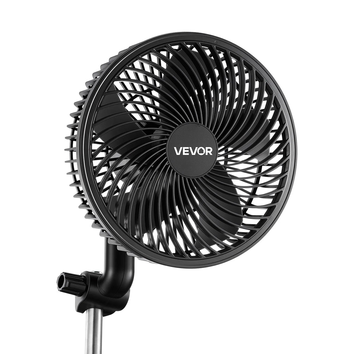 VEVOR augu ventilators ar klipsi, uzlādējams, USB pieslēgums, 9 ātrumi un cirkulācijas režīms, viedā vadība, oscilējošs, ilgs darbības laiks, hidroponikai un audzēšanas teltīm, melns, 1 gab. - ZEMLETES.LV