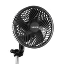 VEVOR augu ventilators ar klipsi, uzlādējams, USB pieslēgums, 9 ātrumi un cirkulācijas režīms, viedā vadība, oscilējošs, ilgs darbības laiks, hidroponikai un audzēšanas teltīm, melns, 1 gab. - ZEMLETES.LV