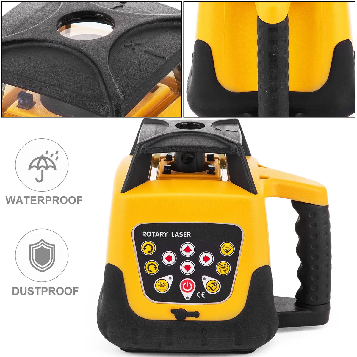 VEVOR Rotating Laser Level Kit with Red Beam, Digital Self-Levelling, Working Range up to 500 m, with Receiver, Remote Control and Carrying Case