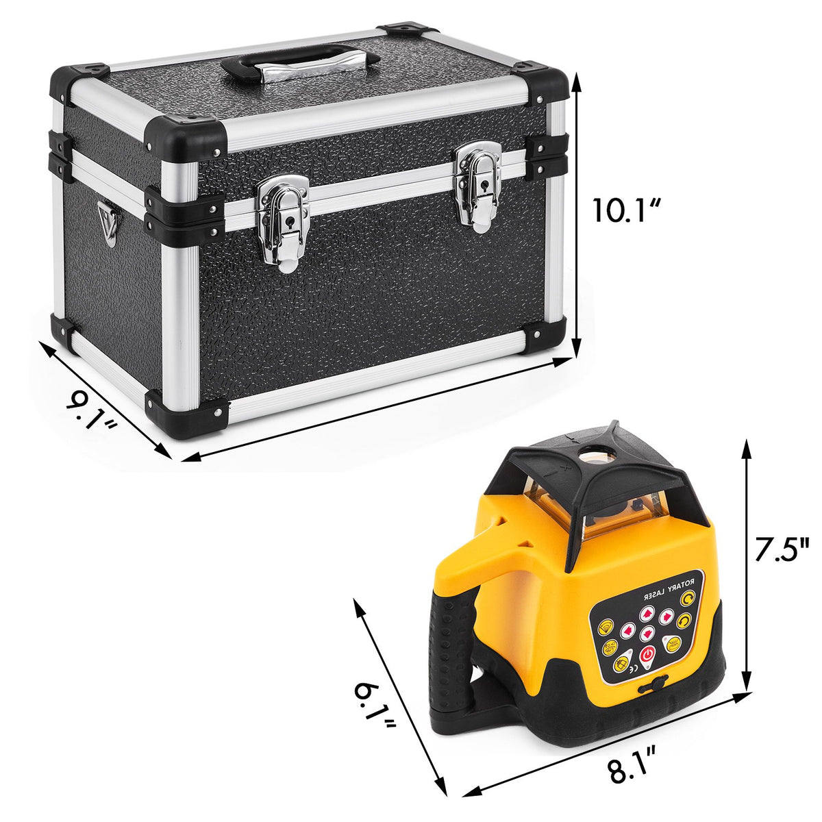 VEVOR Rotating Laser Level Kit with Red Beam, Digital Self-Levelling, Working Range up to 500 m, with Receiver, Remote Control and Carrying Case