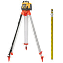 Rotācijas zaļā lāzera komplekts, 500 m + 1,65 m alumīnija statīvs + 5 m lāzera mērstienis