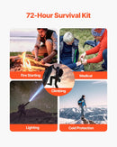 Izdzīvošanas pirmās palīdzības komplekts, 250 vienības, izdzīvošanas aprīkojums un piederumi, neatliekamās palīdzības komplekti vīriešiem un sievietēm kempingam, laivai, zemestrīcēm, pārgājieniem, medībām un āra piedzīvojumiem.