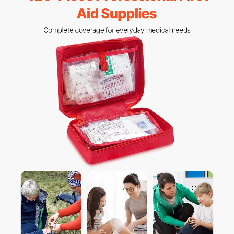 Pirmās palīdzības komplekts, 420 vienības, neatliekamās medicīnas piederumi mājai, automašīnai, birojam, ceļošanai, kempingam, kravas automašīnai, pārgājieniem, sportam, transportlīdzekļiem un āra ārkārtas situācijām.