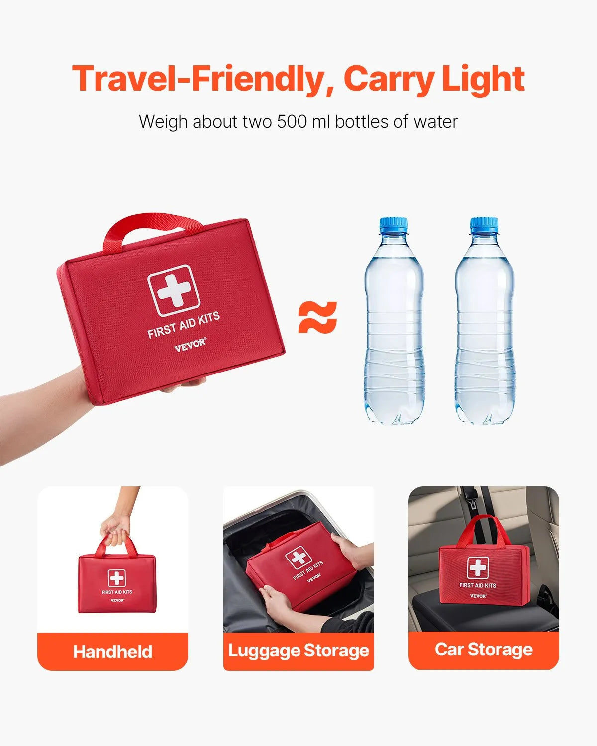 First Aid Kit, 420 Units, Emergency Medical Supplies for Home, Car, Office, Travel, Camping, Truck, Hiking, Sports, Vehicles and Outdoor Emergencies