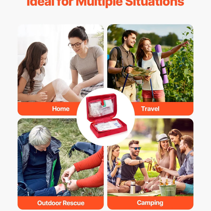 Pirmās palīdzības komplekts, 420 vienības, neatliekamās medicīnas piederumi mājai, automašīnai, birojam, ceļošanai, kempingam, kravas automašīnai, pārgājieniem, sportam, transportlīdzekļiem un āra ārkārtas situācijām.