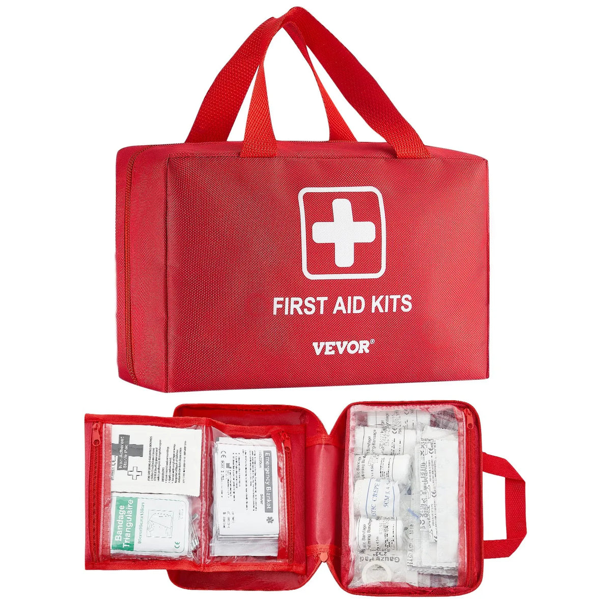 First Aid Kit, 500 Units, Emergency Medical Supplies for Home, Car, Office, Travel, Camping, Truck, Hiking, Sports, Vehicles and Outdoor Emergencies