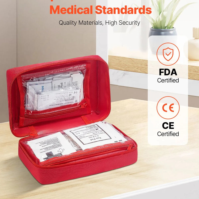 Pirmās palīdzības komplekts, 500 vienības, neatliekamās medicīnas piederumi mājai, automašīnai, birojam, ceļošanai, kempingam, kravas automašīnai, pārgājieniem, sportam, transportlīdzekļiem un āra ārkārtas situācijām.