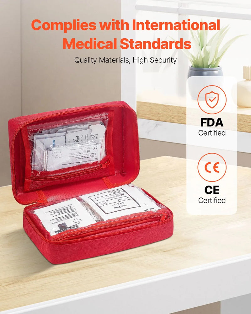 Pirmās palīdzības komplekts, 500 vienības, neatliekamās medicīnas piederumi mājai, automašīnai, birojam, ceļošanai, kempingam, kravas automašīnai, pārgājieniem, sportam, transportlīdzekļiem un āra ārkārtas situācijām