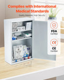 3 plauktu pirmās palīdzības skapis, 1000 vienības, liela ietilpība, pie sienas stiprināms medicīnas skapis, OSHA & ANSI 2015 (Class A), rūpnieciskais neatliekamās palīdzības metāla skapis uzņēmumiem un darba vietām