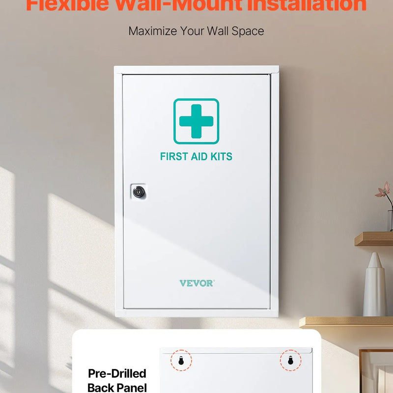 3 plauktu pirmās palīdzības skapis, 1000 vienības, liela ietilpība, pie sienas stiprināms medicīnas skapis, OSHA & ANSI 2015 (Class A), rūpnieciskais neatliekamās palīdzības metāla skapis uzņēmumiem un darba vietām