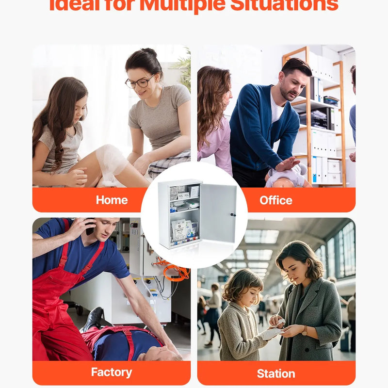 3 plauktu pirmās palīdzības skapis, 1000 vienības, liela ietilpība, pie sienas stiprināms medicīnas skapis, OSHA & ANSI 2015 (Class A), rūpnieciskais neatliekamās palīdzības metāla skapis uzņēmumiem un darba vietām